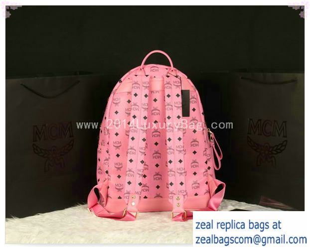 High Quality Replica MCM Stark Backpack Jumbo in Calf Leather 8100 Pink